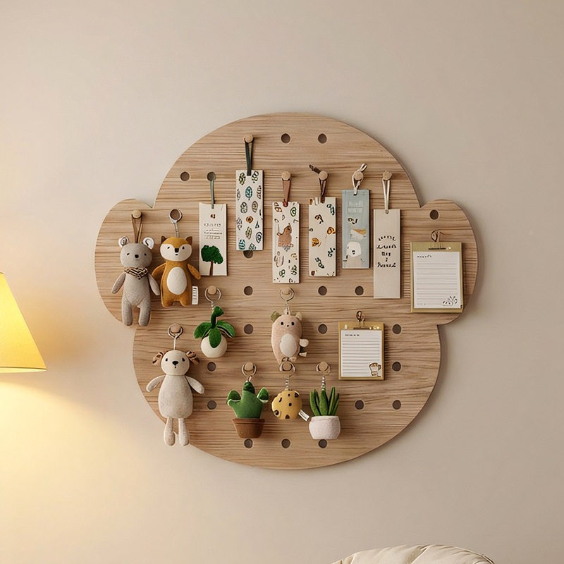 Solid wood core hole board wall storage rack hanging decorative partition display board storage rack wall board surface creative exhibition 948 book