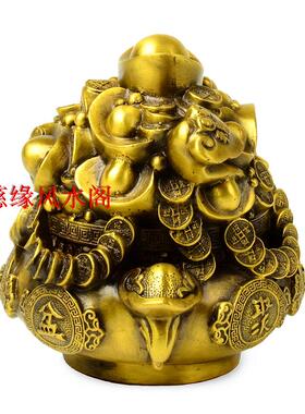 纯铜大聚宝盆摆件 招财进宝旺财家居客厅装饰品电视柜酒柜工艺品