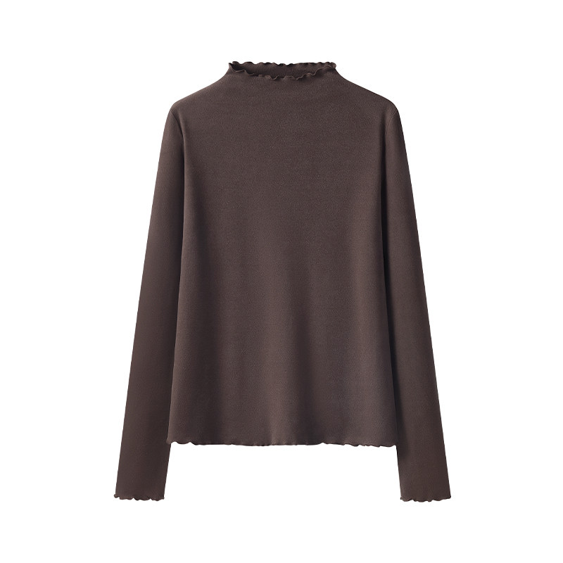 都市丽人绒德打底衫女秋冬季2025新款双面绒保暖木耳边内搭上衣Y,淘宝优惠券,粉丝福利购,淘宝优惠卷