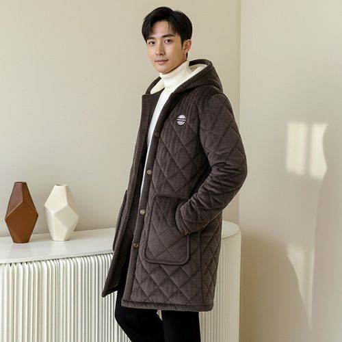 冬季大码爸爸工作棉衣棉服加绒中长款四川省服罩衣连帽巨厚C07 - 图2