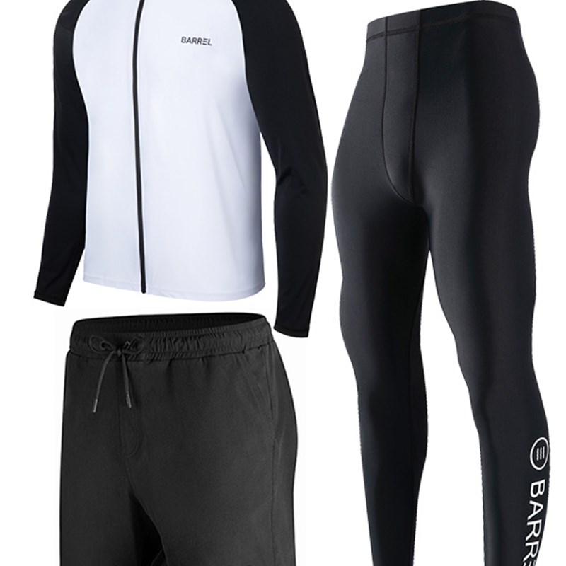 韩国潜水服男士速干防晒三亚水母冲浪服显瘦温泉分体泳衣长袖长裤 - 图2