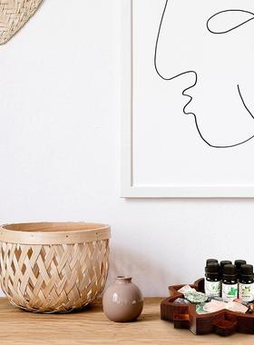 莲花形状 木质水晶托盘 精油水晶石收纳盘 钥匙收纳 Lotus Shape