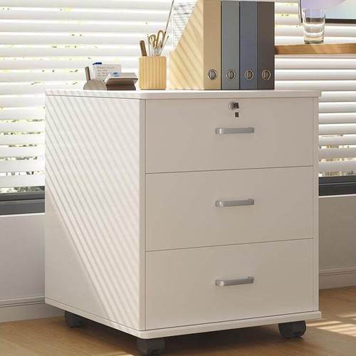 北欧文件柜办公室带锁柜子储物柜木质矮柜文档柜活动柜桌下多功能 - 图0