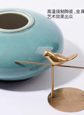 新式摆高端陶瓷饰品件储物罐博古RZ-0183架酒柜轻奢玄关软装装中