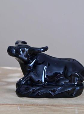 陶瓷十二12生肖小号摆件黑色羊猪鼠牛虎兔蛇马猴鸡龙狗招财装饰品
