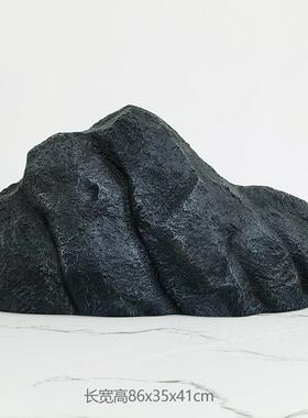 仿真石头造景空心刻字井盖石庭院餐厅美术馆商场橱窗假石头装饰