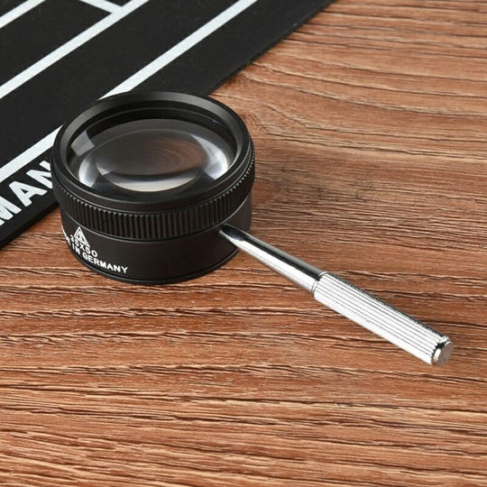 50倍放大镜 高清全金属高倍手持双层光学玻璃阅读鉴定扩大镜