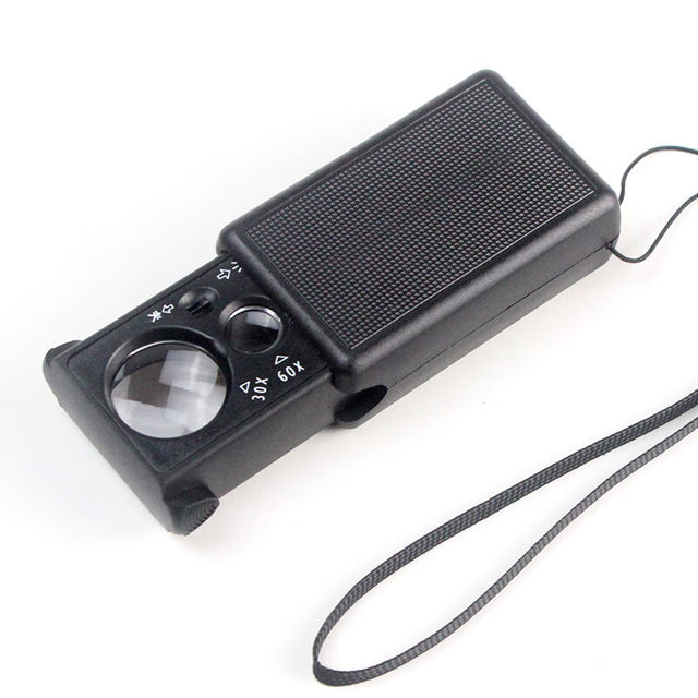 30x 60x double lens pull-out magnifying glass with LED light banknote inspection antique jade jewelry mirror