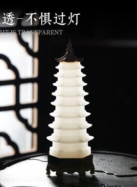 汉玺《文昌塔》玉石客厅桌面摆件家居书房装饰送老师学生毕业礼物