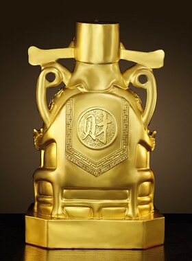 热销铜文财神纯黄铜家用供奉财神爷摆件公司财帛星君神像办公室店