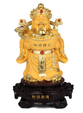 热销财源广进财神摆件家用文财神佛像供奉招财装饰品店铺前台开业