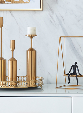 简约金属摆件荡秋千现代桌面摆设办公桌书房酒柜样板间家居装饰品