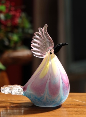 高档琉璃彩色摆件现代简约酒柜玻璃高级感客厅轻奢家居装饰品摆设