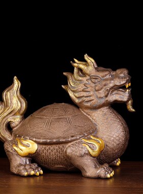 陶瓷龙龟摆件八卦龙龟龙头龟家居客厅办公室玄关装饰工艺礼品摆件