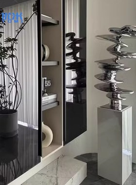 定制抽象玻璃钢金属落地摆件户外庭院雕塑公园大型装饰艺术软装品