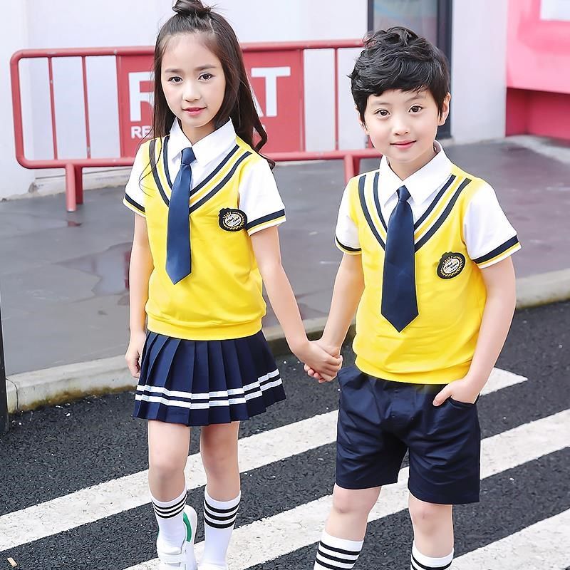 儿童英伦学院风夏装小学生班服套装新款幼儿园校服夏季亲子园服男 - 图2