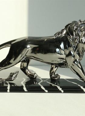 狮树关子摆件轻奢脂工艺品玄客厅电视柜酒柜办公饰室桌1面摆设装