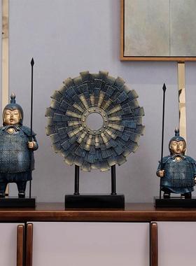 创意兵俑摆件装饰品办公室电视柜酒柜GDSF马桌纪面文创念艺术品工