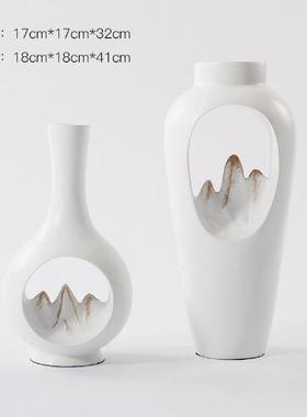 新中式禅假山摆件YB-STYR-玄关客厅电柜软装板意样视房家居装饰品