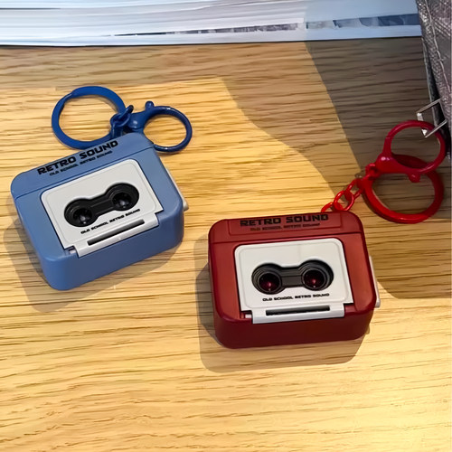复古录音机挂件钥匙扣磁带机挂件会放音乐可放磁带迷你摆件播放器 - 图1