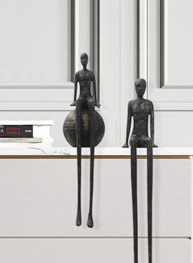 酒店抽象雕塑人物摆件现代样板间售楼处大型落地玻璃钢人像艺术品