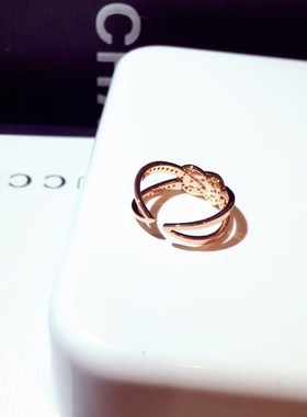 小众设计感时尚戒指女 韩国个性冷淡风微镶钻食指指环潮开口戒子