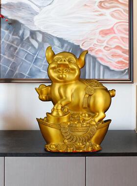 铜猪摆件吉祥物元宝发财猪西北缺角补角富足常乐工艺品礼物