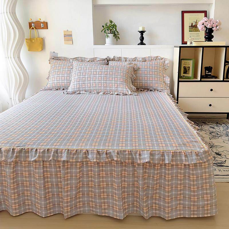 2025新款水洗棉质床裙单件床罩，防尘罩，围裙罩，带裙的床单，无,淘宝优惠券,粉丝福利购,淘宝优惠卷