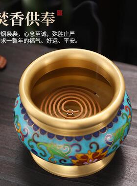 黄铜香炉家用室内供佛敬神佛前插香炉供奉焚香炉观音佛堂线香炉