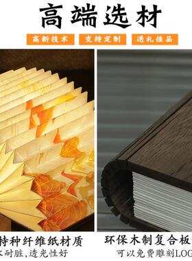 国风书画文创折叠灯摆件工艺品办公桌面氛围灯中国特色礼品送老外