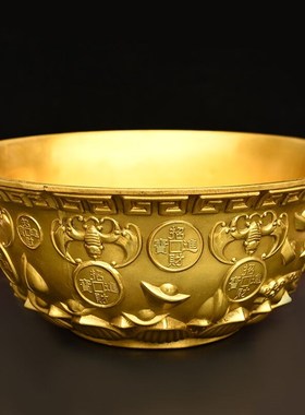 全铜聚宝盆家居摆件客厅装饰工艺品摆设开业礼品中式送礼