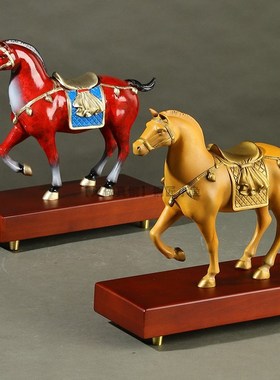 大号铜马到成功摆件纯铜唐马红马家居客厅工艺品办公室桌面装饰品