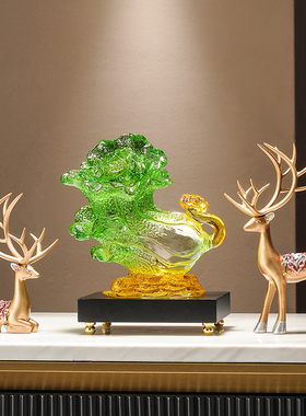 新中式招财白菜摆件客厅电视酒柜办公室桌面装饰品乔迁新居礼品