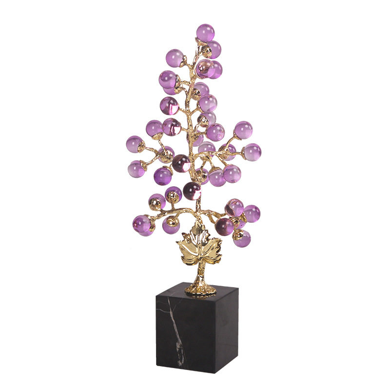 水晶葡萄树摆件客厅高级感轻奢招财创意家居装饰品玄关酒柜工艺礼,淘宝优惠券,粉丝福利购,淘宝优惠卷