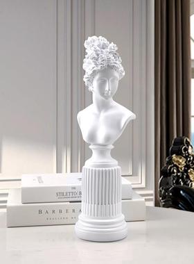 欧式希腊女神雕塑人像摆件 创意家居客厅艺术石膏像树脂装饰摆设