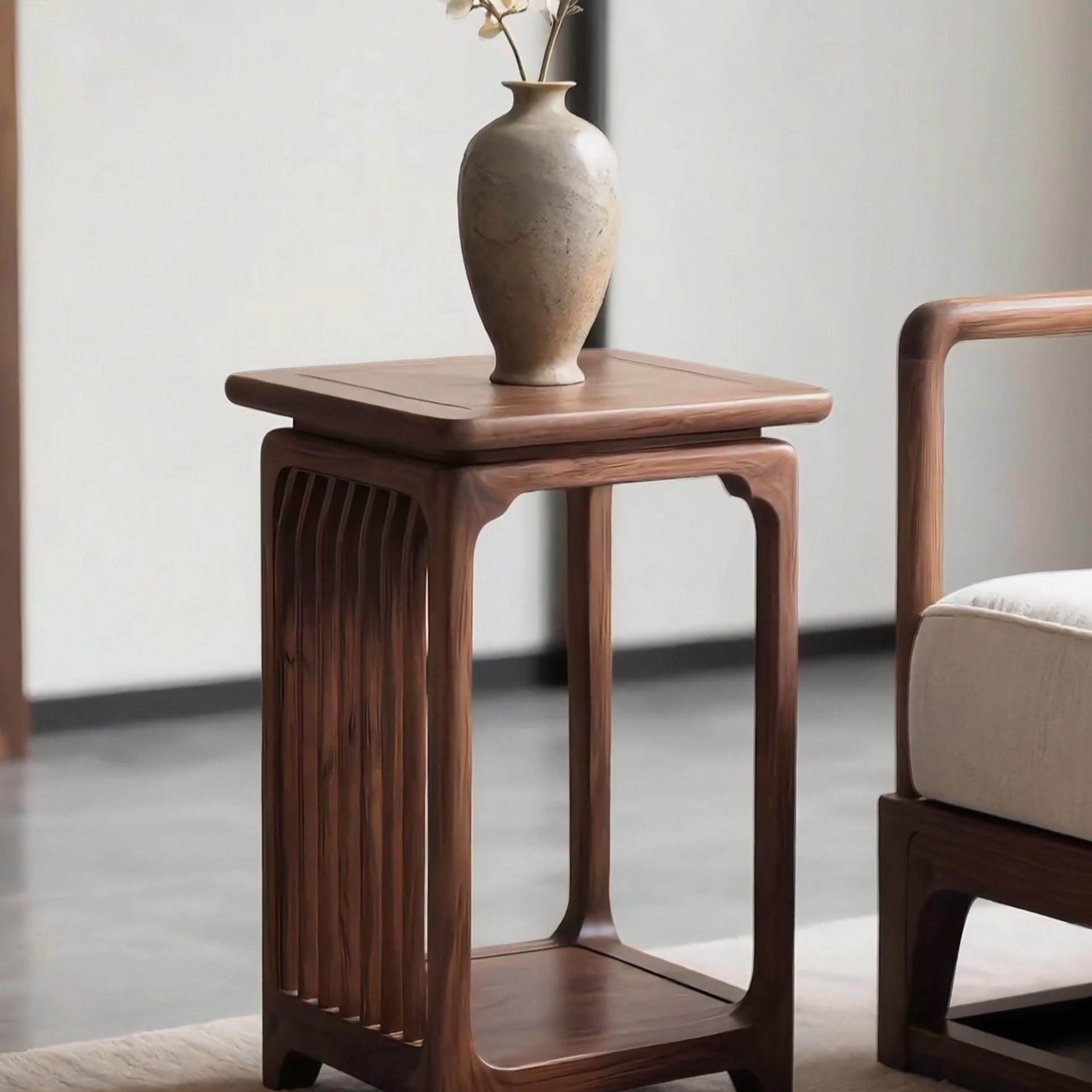 北美黑胡桃木角几宋式沙发边几阳台茶水柜实木卧室床头柜小置物架,淘宝优惠券,粉丝福利购,淘宝优惠卷