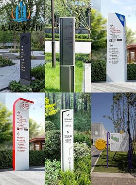 大型户外不锈钢导向指示牌定制商场小区停车场异型发光立式标识牌