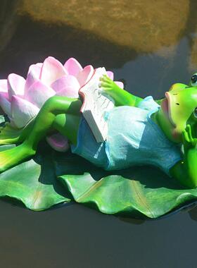 浮荷叶荷蛙浮饰庭院假山喷泉鱼缸景观园林池塘装饰