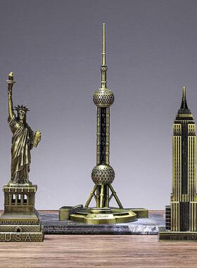 直销新款创意铁艺地标建筑塔模型摆件家居客厅玄关桌面装饰金属工