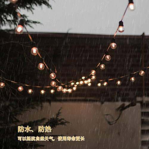 太阳能灯串玻璃塑胶G40LED圣诞节日花园装饰灯智能彩灯发光节日灯 - 图1