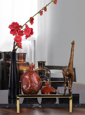 大理石金托属电镀简约现酒店代YC8899Y客公厅餐桌办室样板间售楼