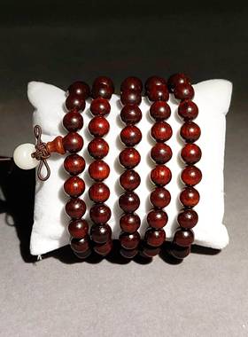赞比亚血檀北部山区高密沉水料108颗手串非洲小叶紫檀手链男佛珠