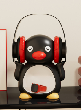 pingu收纳摆件耳机支架置物送礼