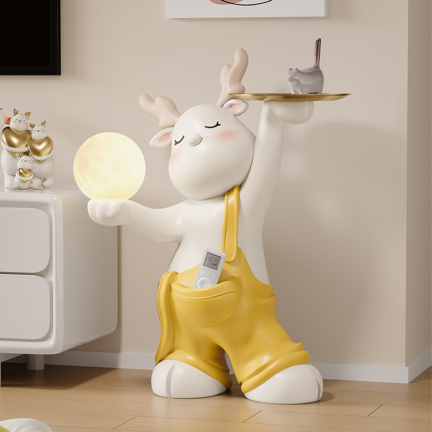 鹿落地灯客厅大型高端沙发旁电视柜装饰品新婚礼物搬家乔迁新居,淘宝优惠券,粉丝福利购,淘宝优惠卷