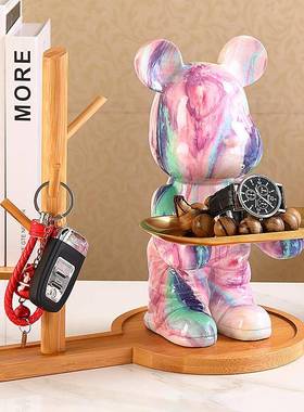 现代简约极简网红性熊仔摆饰件轻个奢客厅酒520s柜公电视柜家居软