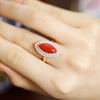 QUEENA.Z Coral Marquise Ring is slightly different