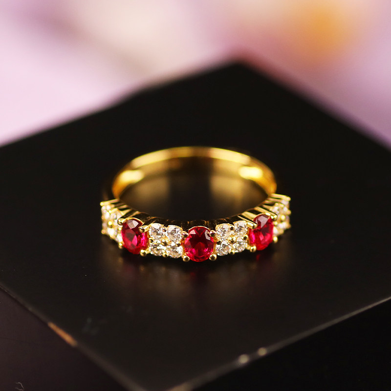QUEENA.Z 2026 New Designer Series Women's s925 Ruby Ring HK840312030