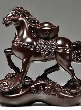 红木马摆件马花梨木马摆件马上有钱家居实木质雕刻家居送礼工艺品