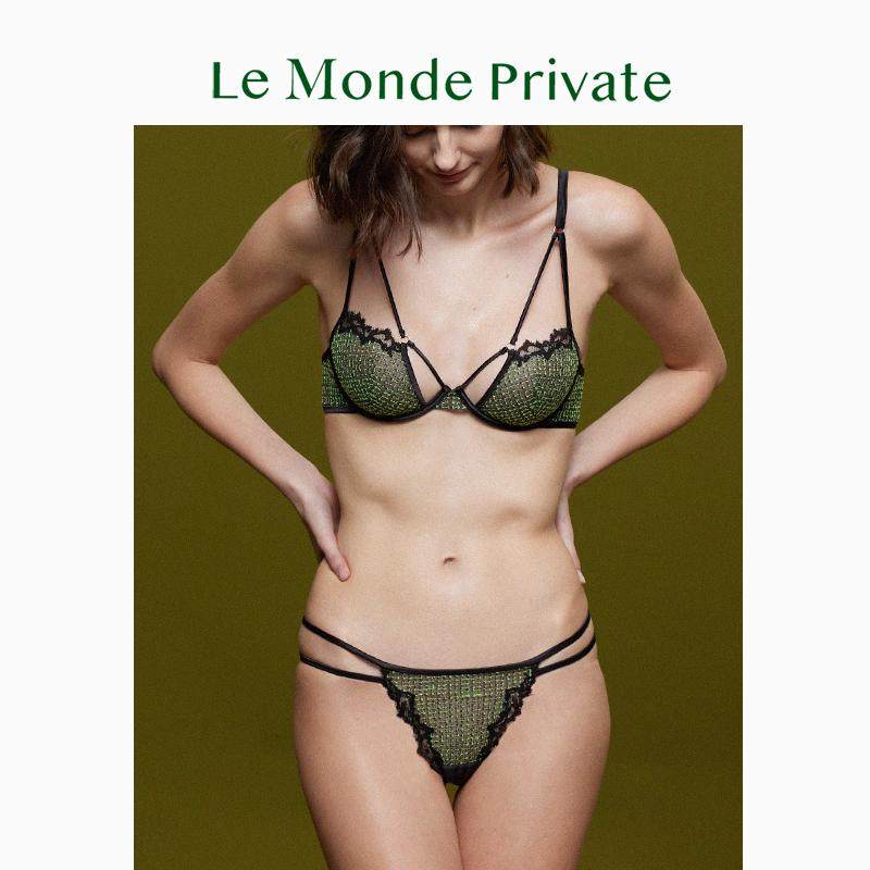 LeMondePrivate「限定Exclusivity系列」格纹刺绣绑带性感丁字裤,淘宝优惠券,粉丝福利购,淘宝优惠卷