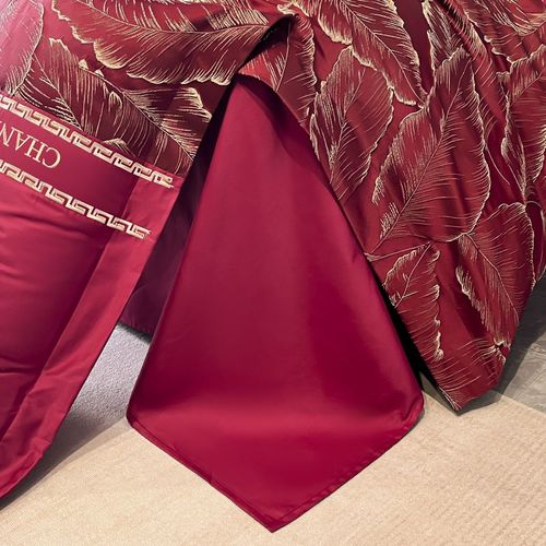 高档结婚四件套大红色婚房喜被床单新婚备婚被套纯棉婚庆床上用品 - 图1